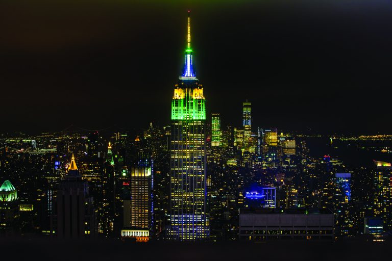 NY Shines Green and Yellow to Celebrate Brazil